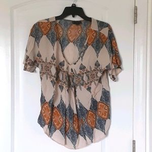 Scoop neck bohemian top